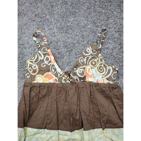 Vintage Ocean Pacific OP Strappy Sleeveless Halter Dress In Browns 11/13 Large - Picture 2 of 11